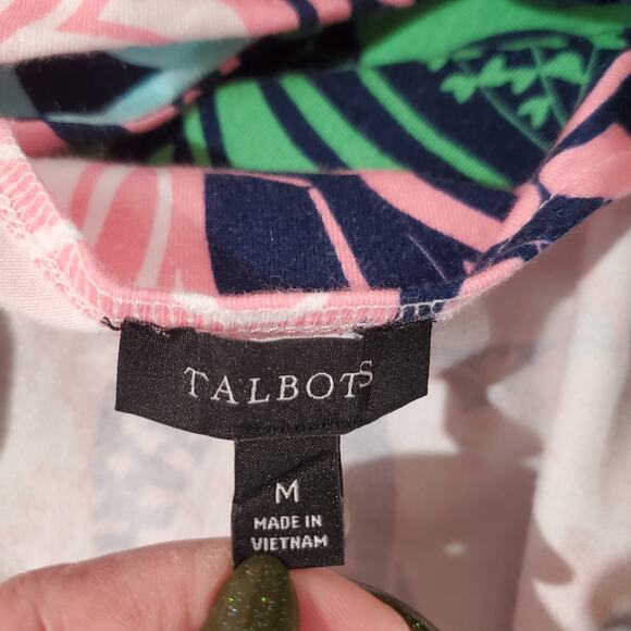 Talbots Womens Abstract Paisley Jersey Stretch Maxi Dress Size M Keyhole Back - Picture 6 of 10